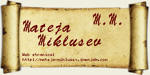 Mateja Miklušev vizit kartica